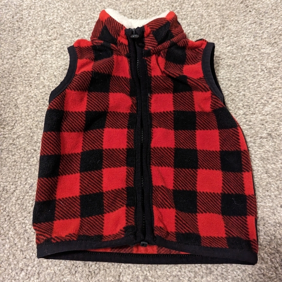 Black and Red Carter's Vest Set - Picture 6 of 9